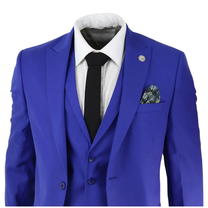 Mens Royal Blue Tailored Fit Suit