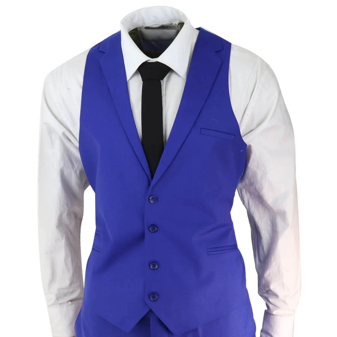 Mens Royal Blue Tailored Fit Suit