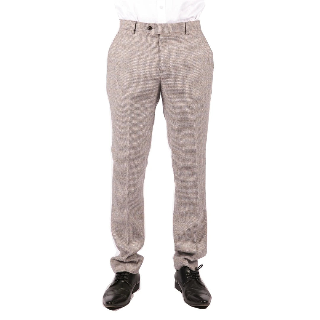 Mens Brown Tweed Suit Trousers