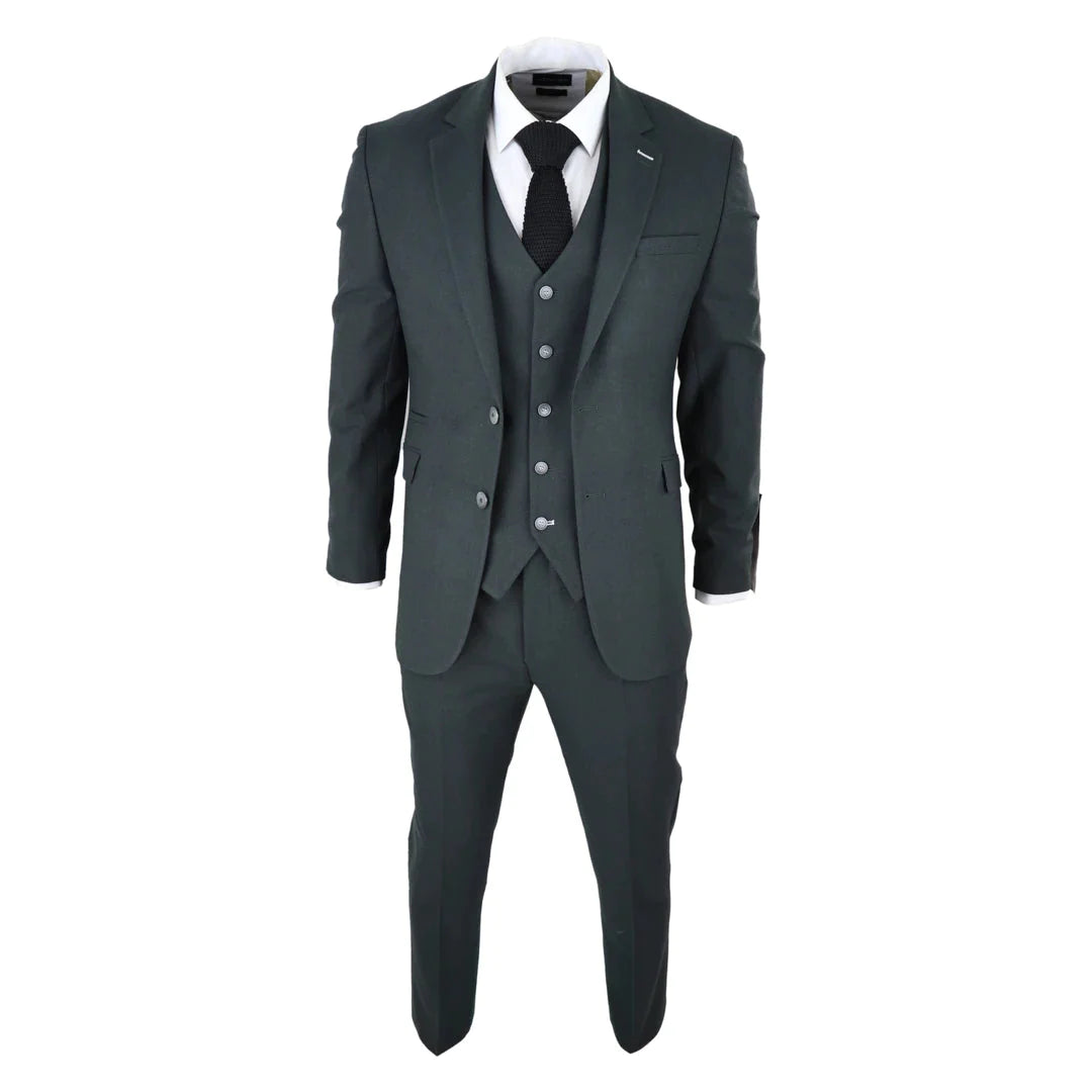 Cavani - 3 Piece Furious Olive Green Suit
