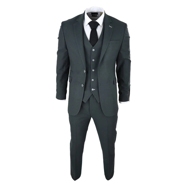 Cavani - 3 Piece Furious Olive Green Suit