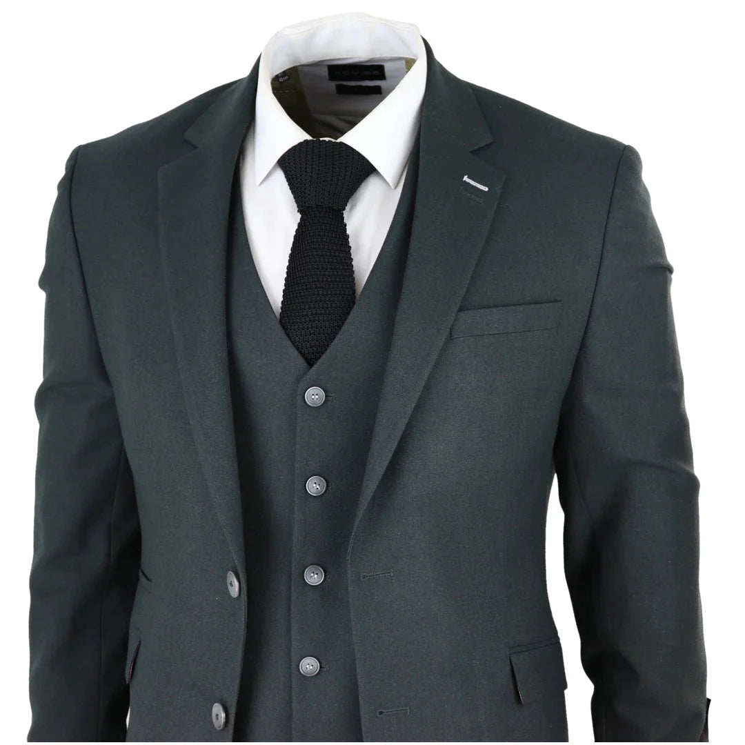 Cavani - 3 Piece Furious Olive Green Suit