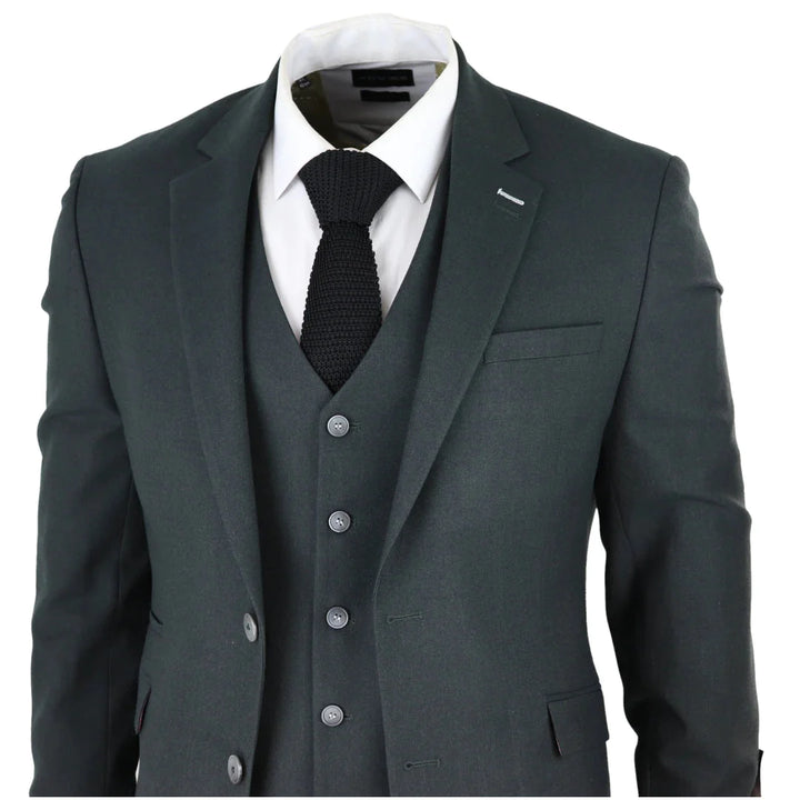Cavani - 3 Piece Furious Olive Green Suit