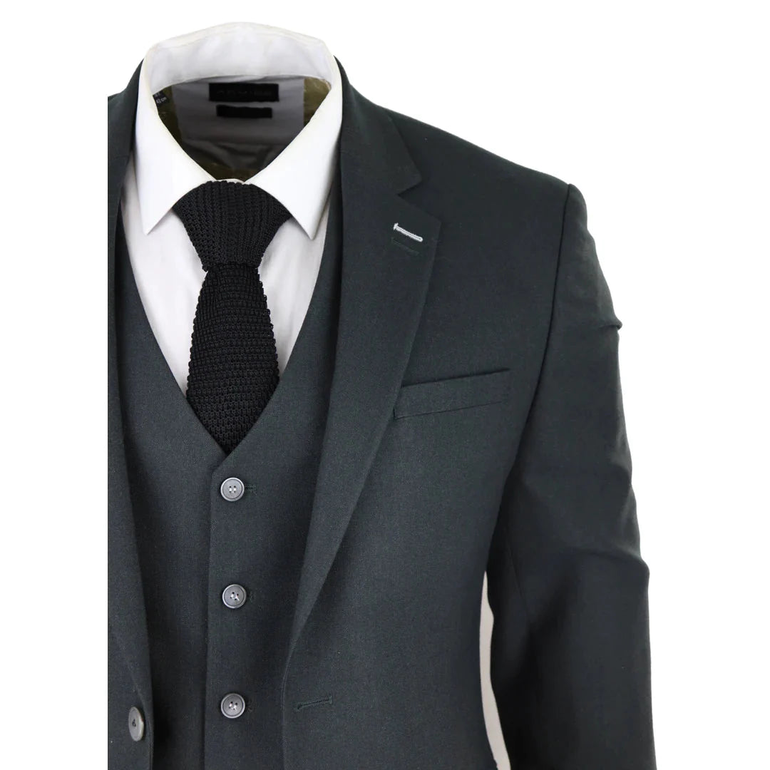 Cavani - 3 Piece Furious Olive Green Suit